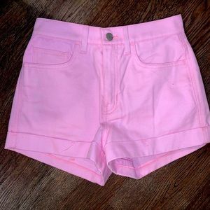 Pink high waist shorts